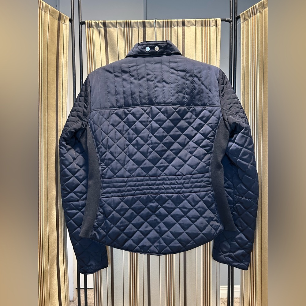 ZARA navy quilted moto jacket - Picture 4 of 14